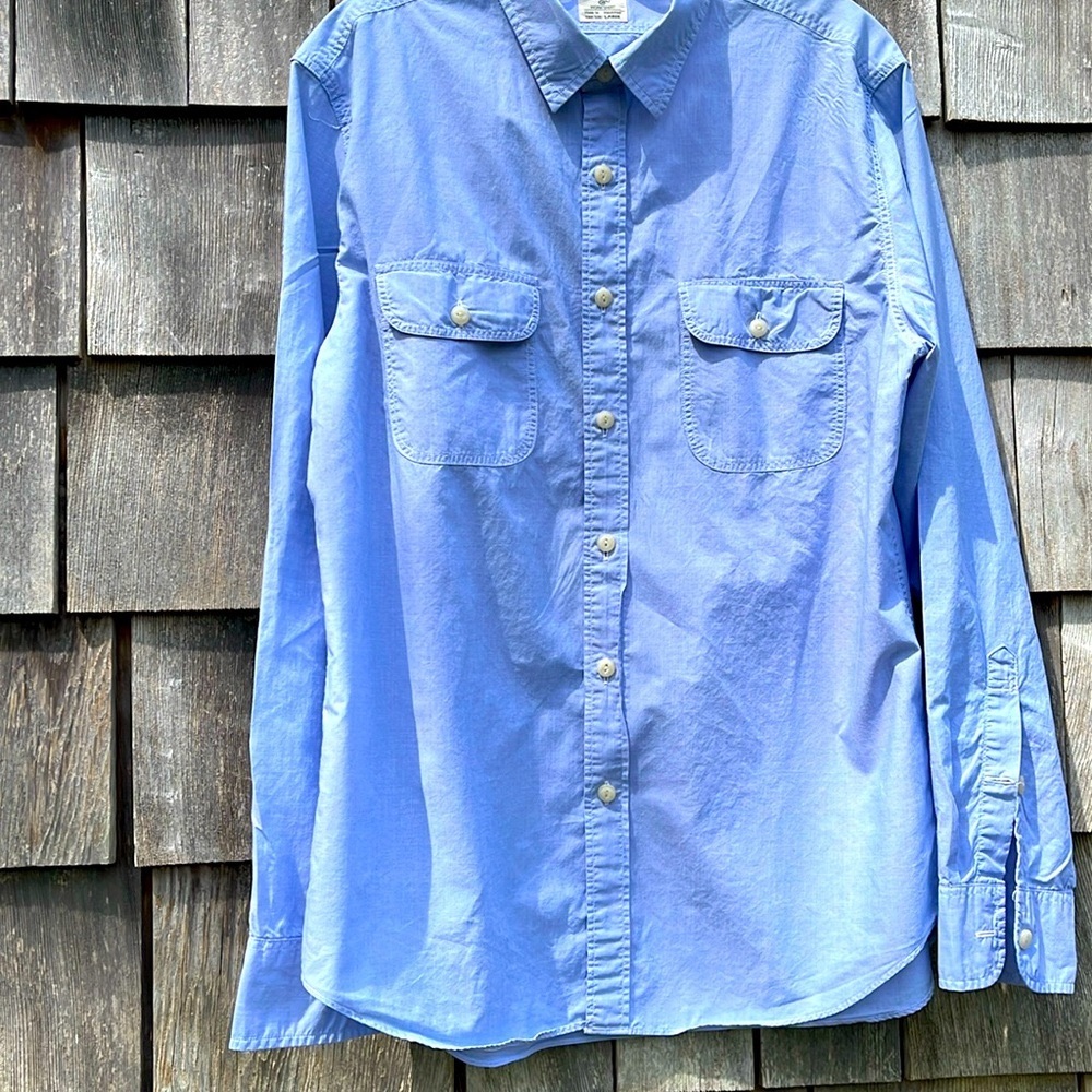 J Crew Blue Buttondown Shirt Size LG